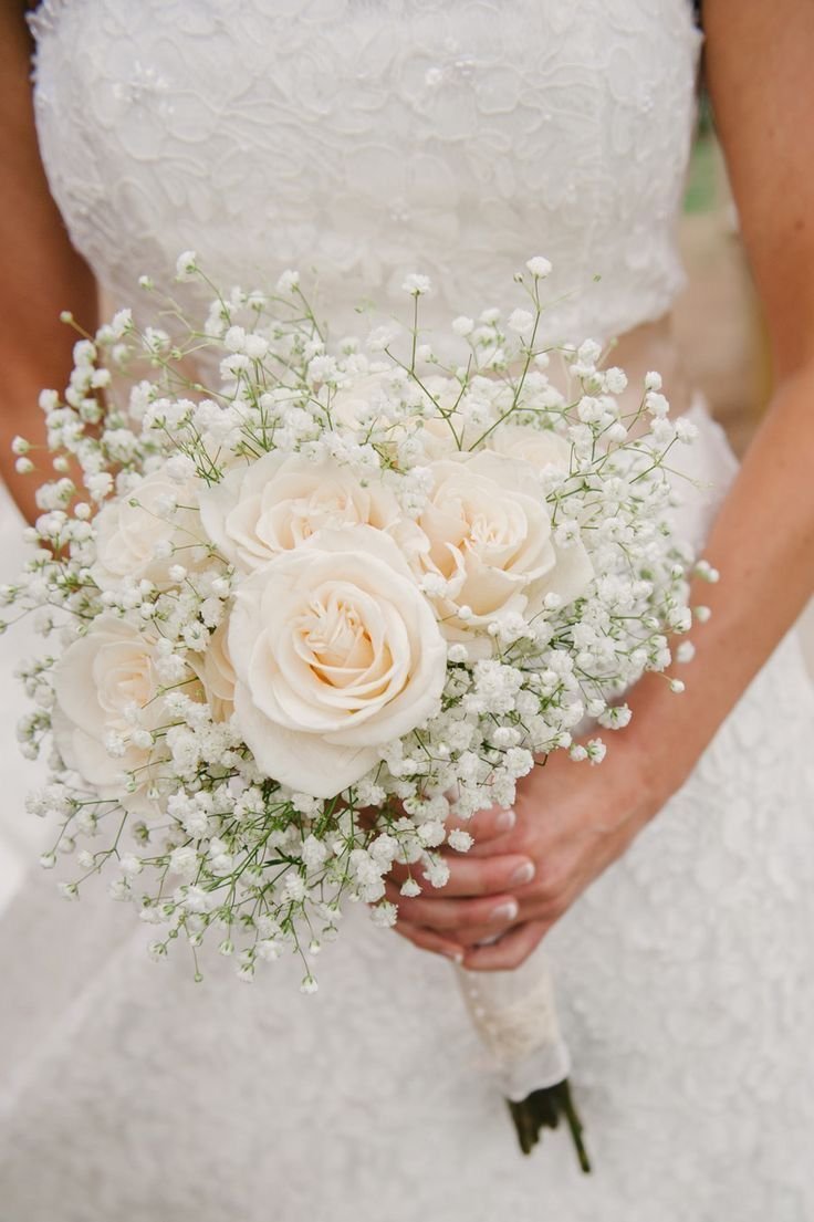 Ramo Novia  24 Rosas Blancas y Gypsophilia