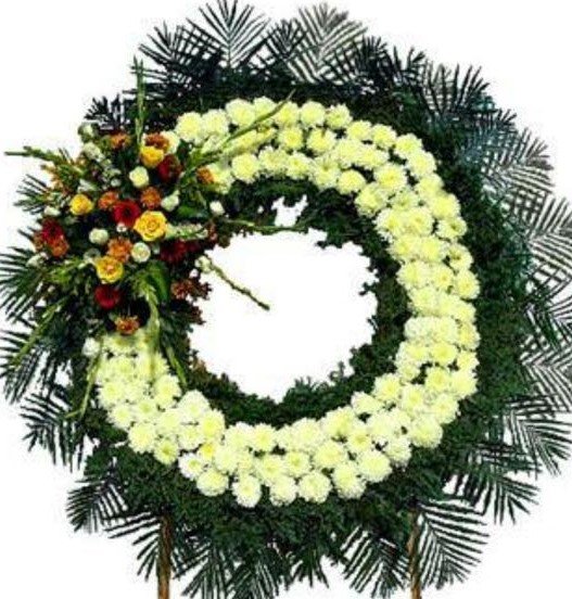 Corona Funeraria con Rosa y Polar