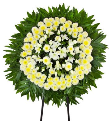 Corona Funeraria con Casablanca y Polar